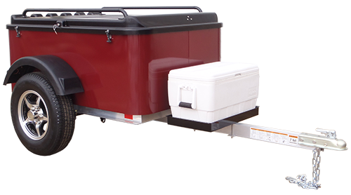 Vacationer small cargo trailer with cooler tray mounted on tongue